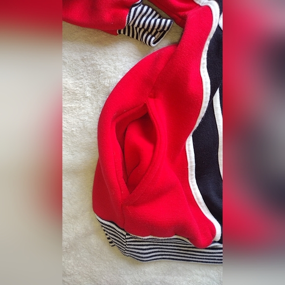 Red, black. and white long sleeve sweater - Picture 4 of 4